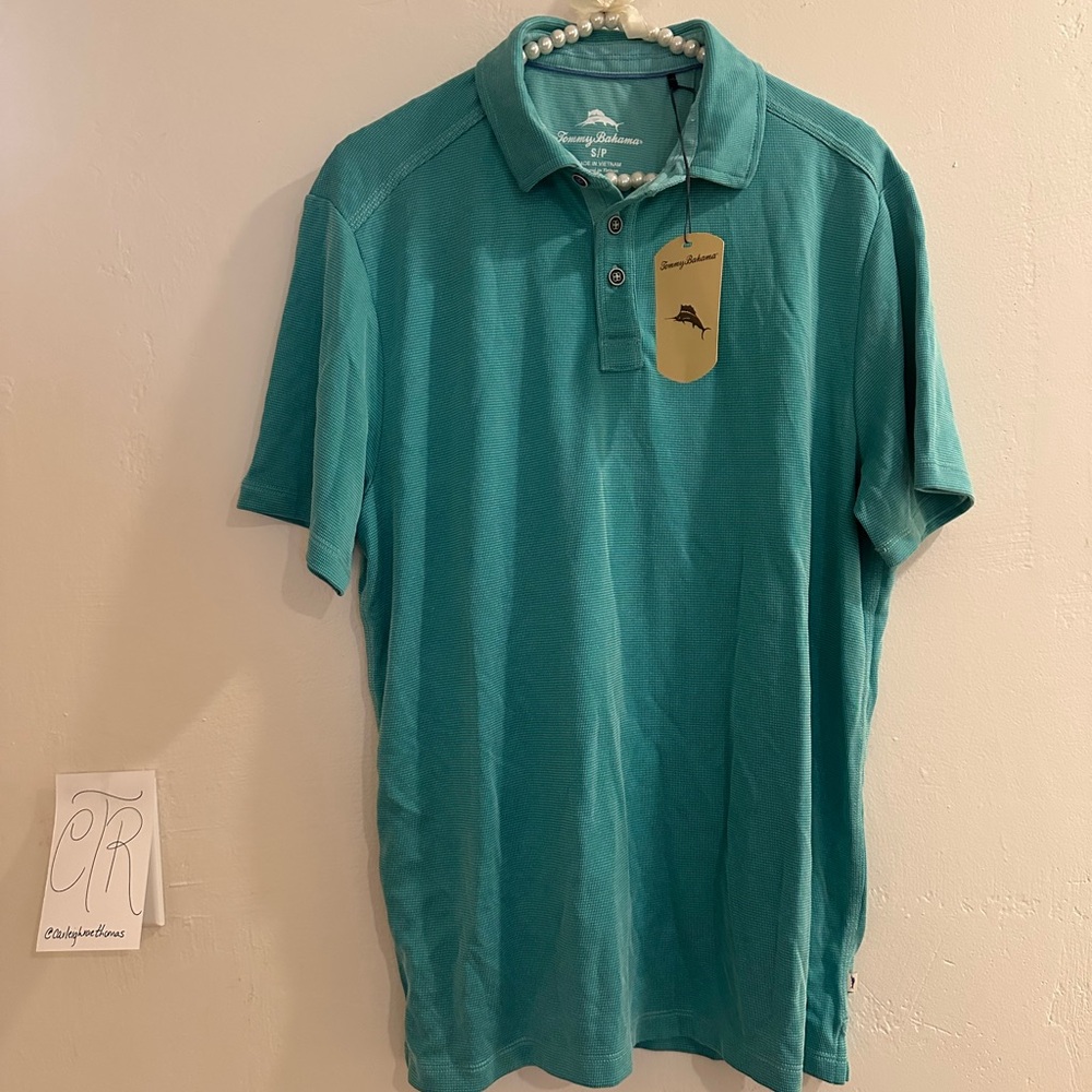 Tommy Bahama Turquoise Polo Shirt Classic Style